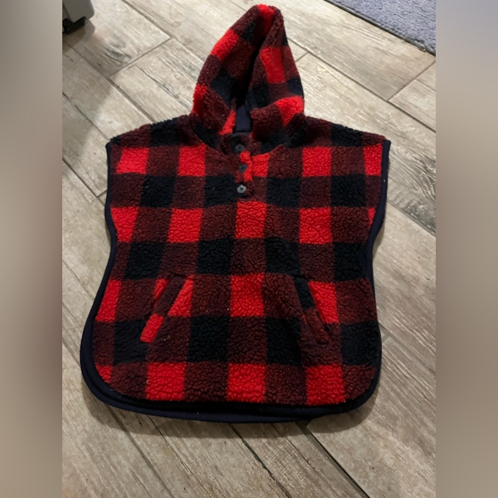 girls cat and jack checkered fuzzy shacket
